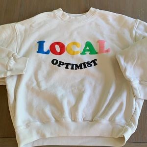 Madhappy, “Local Optimist” crewneck; women’s size S